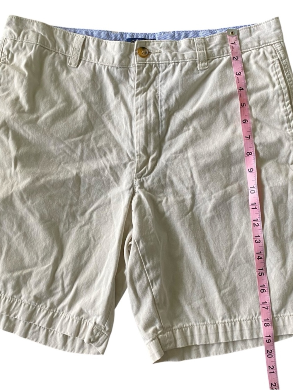 Club Room Mens Beige Cream 100% Cotton Shorts Size 34 Chino Golf Casual - Picture 6 of 7